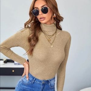 Shein turtleneck ribbed knit sweater